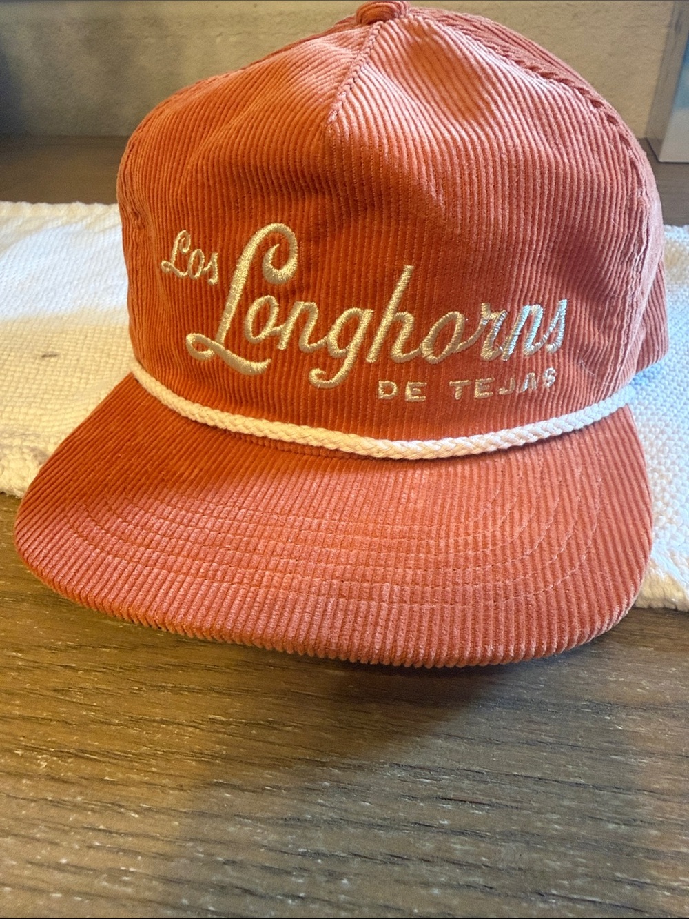 Howler Brothers Corduroy Hat in Rust with Cream Rope Trim
